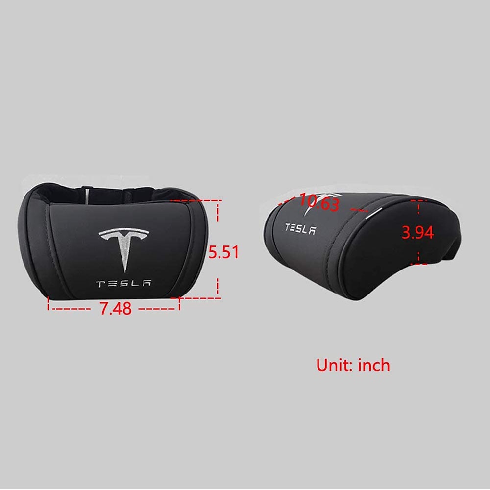 StarFire 1 Pack Genuine Leather Hanging Car Seat Pillow Neck Support Headrest for Tesla 3 S X Y Models Black Red Coffee Colors Optional 2025 - $35.99 –P4