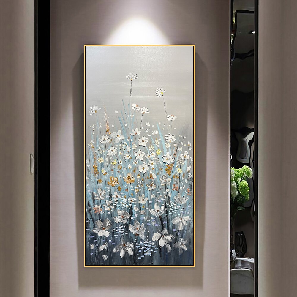2025年 インテリア雑貨 ハング塗装油絵 手描き 縦式 花柄 植物 近代 インナーフレームなし(枠なし)  コレクション – $100.99 –P6