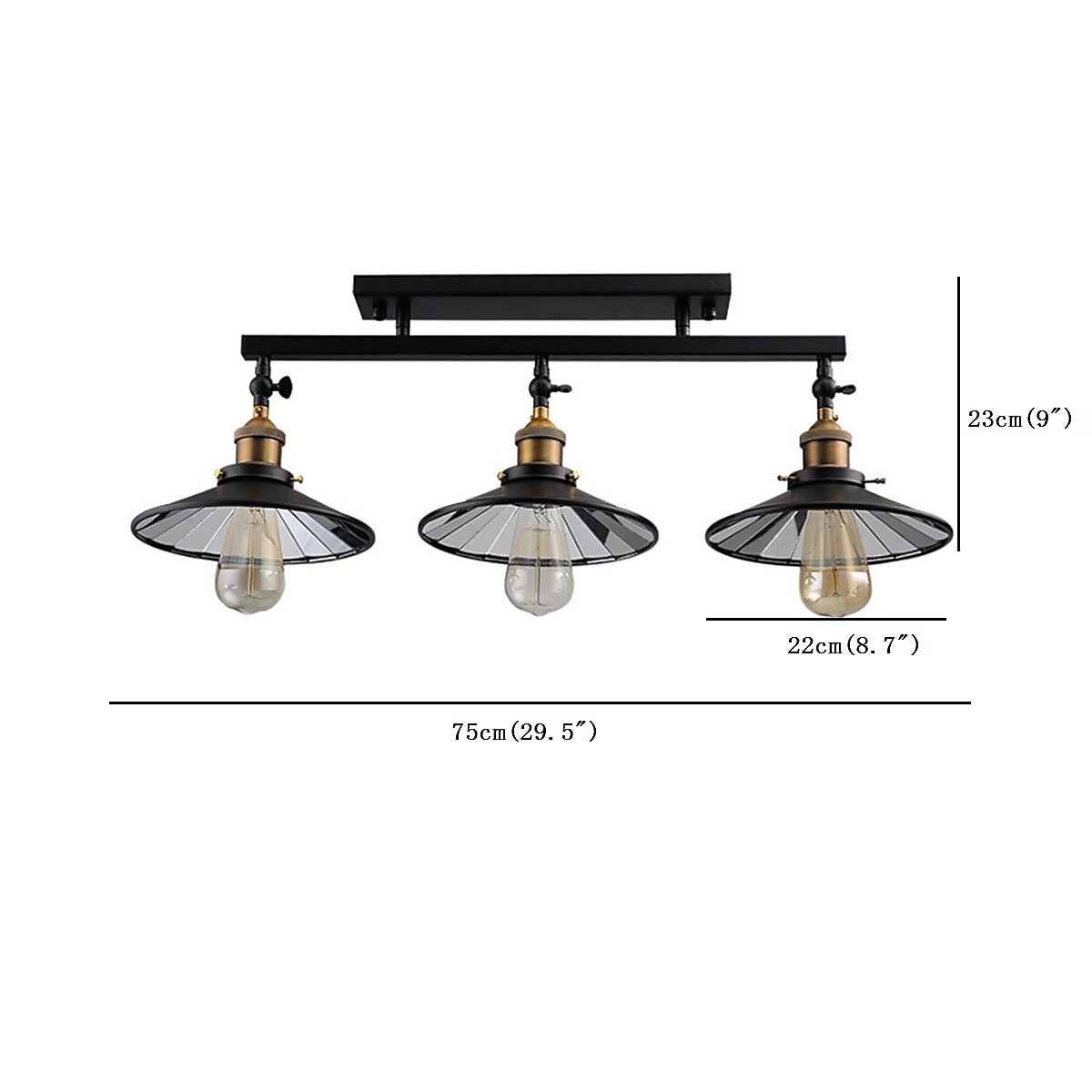 3-Light Vintage Loft Ceiling Lamp Flush Mount Light Direction Adjustable 3-Head Metal Mirror Glass Living Room Dining Room 2025 - $216.89 –P2