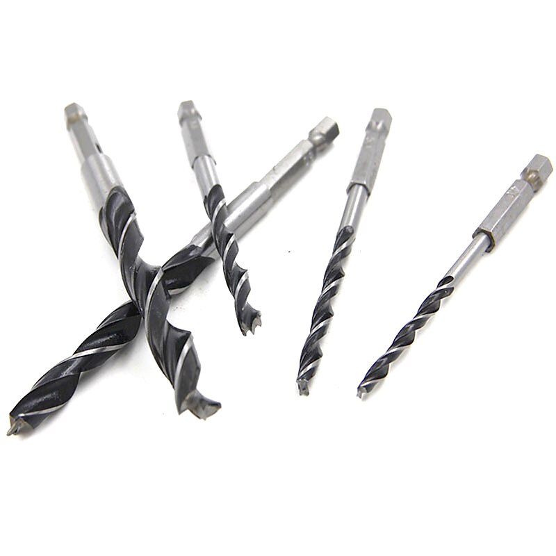 5 stks quick change hex schacht hcs twist boor drie fluiten hardware set 4mm 5mm 6mm 8mm 10mm hout diy gereedschap 2025 - $7.99 –P5