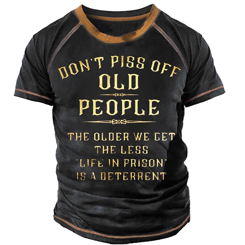 Men's Letter T Shirt Graphic Tee Funny T Shirts Slogan T Shirts Short Sleeve T shirt 3D Print Crew Neck Shirt Vintage Fashion Designer Street Casual Daily Black Red Blue Summer Clothing Apparel S M L 2025 - $18.99 –P2
