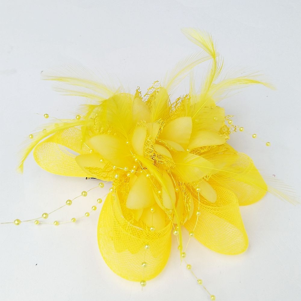 Elegant Feather Net Fascinators Hats with Feathers Fur Floral 1PC Special Occasion Kentucky Horse Race Ladies Day Headpiece dress to impress Race Day Dress 2025 - $15.99 –P4