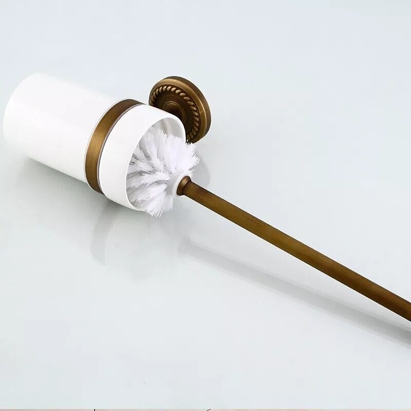Toilet Brush with Holder,Antique Brass Ceramics Wall Mounted Rubber Painted Toilet Bowl Brush and Holder for Bathroom 2025 - $79.99 –P11