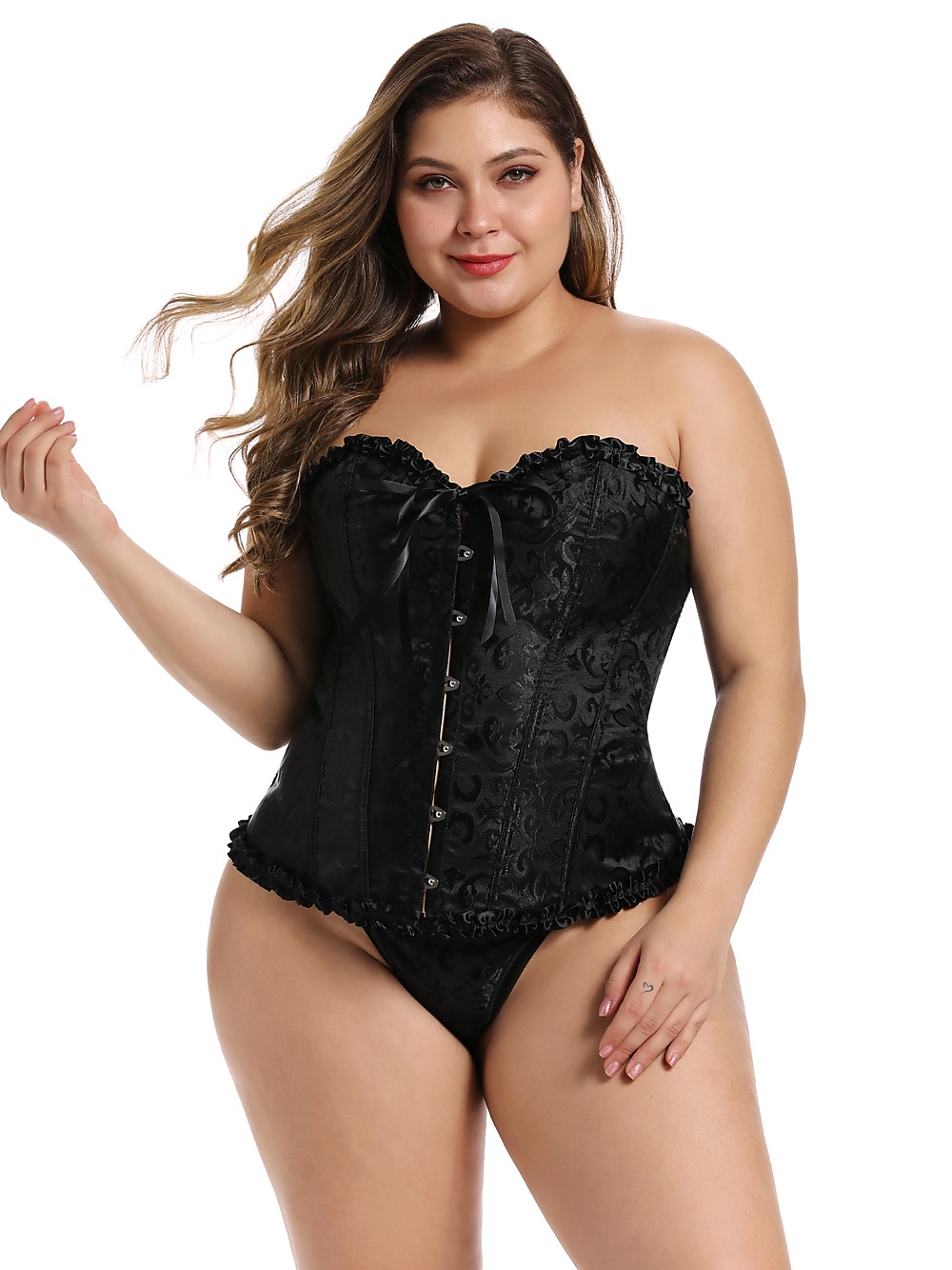 Rococo Overbuste korset Gemaskerd Bal Hoog korset Cosplay Grote maten Dames Buikcontrole Push-up Jacquard Grote maten Maskerade Feest Carnaval van Venetië Volwassenen Korset 2025 - $27.99 –P7
