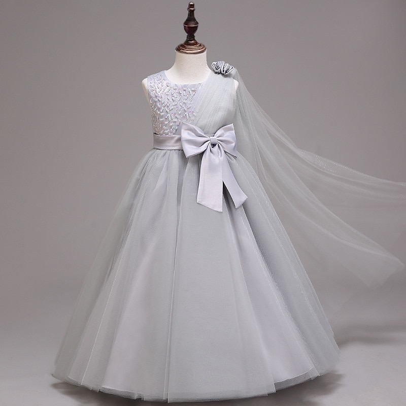 kinderkleidung Mädchen Blumenmädchen Kleid Kleid Einfarbig Ärmellos Leistung Hochzeit Party Gitter Bestickt Schleife Prinzessin Süß Baumwolle Tüll Asymmetrisch Rosa Prinzessinnenkleid A Linie Kleid 2025 - $46.99 –P7