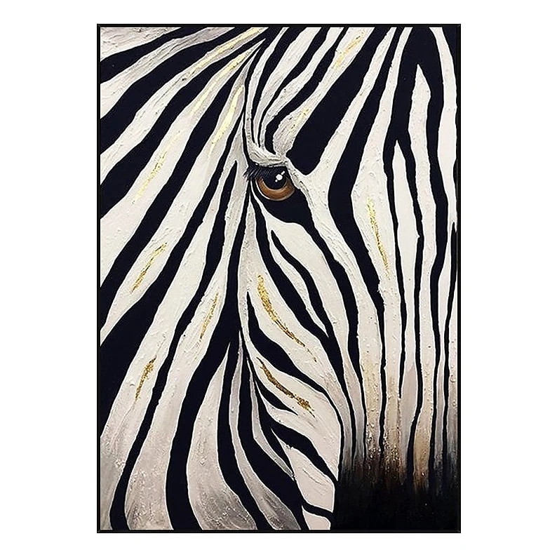 oljemålning 100 % handgjord handmålad väggkonst på duk abstrakt landskap zebra djur modern heminredning dekor rullad duk utan ram osträckt 2025 - $91.99 –P10