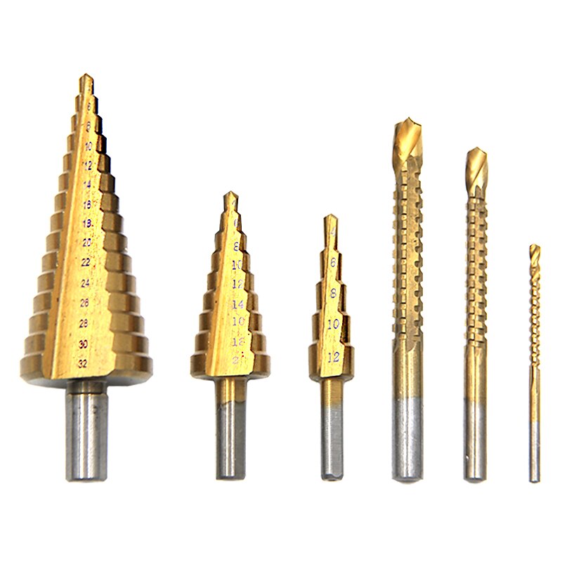 6 pièces ensemble de forets de placage de titane 2022 alésage à grande vitesse pagode en dents de scie ensemble de forets étagés en métal de qualité supérieure plusieurs trous renforcés pour les amateurs de bricolage de 2025 ? $27.99 –P7