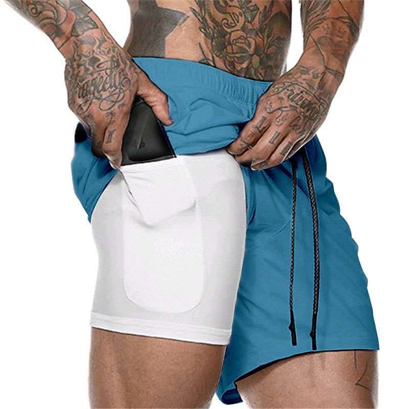 Men's Sports Outdoor Athletic Breathable Quick Dry Moisture Wicking 2 in 1 with Phone Pocket Liner Solid Colored Activewear Dark Grey Black Stretchy 2025 - $12.99 –P8