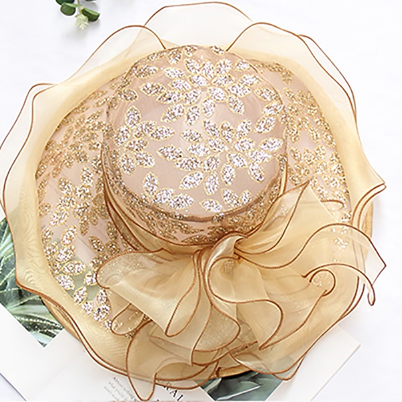 Vintage Stijl Elegante Organza Hoeden met Applicaties  Bloem  Effen Kleur 1 Stuk Casual  Feestdag  Melbourne Cup Hoofdversiering dress to impress Hoeden Race Dag Jurk 2026 - $21.99 –P5