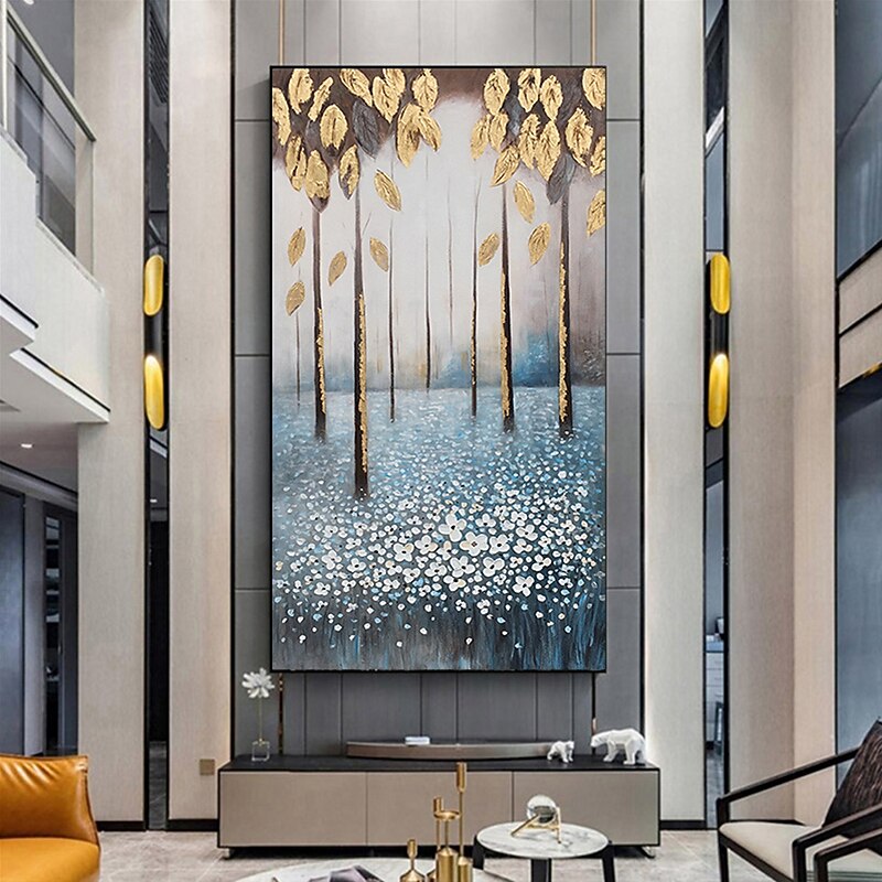 هانغ رسمت النفط الطلاء رسمت باليد عمودي الأزهار / النباتية الحديث بدون إطار داخلي 2026 - $108.99 –P2