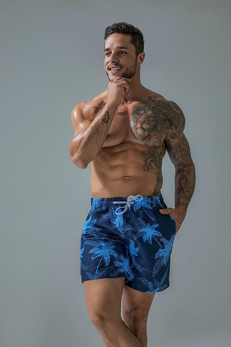 Homme Short de bain Short de Bain Natation Séchage rapide Poids Léger Short de bain Maillot de bain Avec poches Doublure en maille Cordon Natation Surf Plage Sports nautiques Imprimé Eté de 2025 ? $21.99 –P10