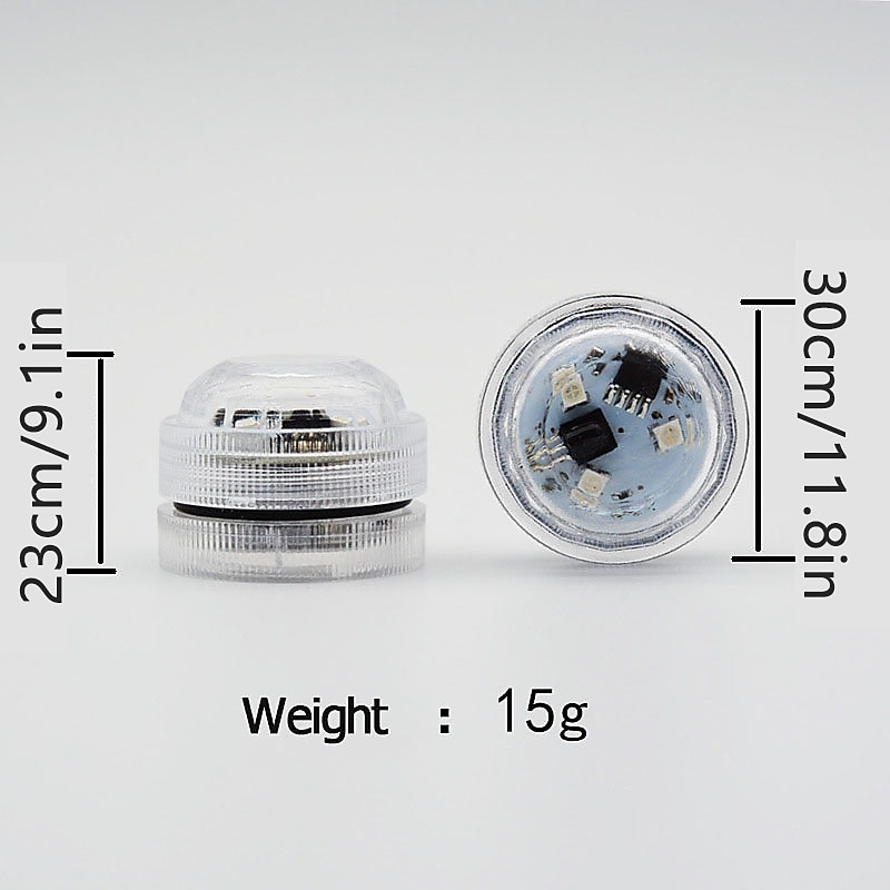 12pcs subacquea sommergibile esterna led piscina luce con telecomando a batteria lampada da notte subacquea serbatoio di pesci stagno piscina acquario vaso di natale decorazione della festa nuziale del 2025 a $19.99 –P1