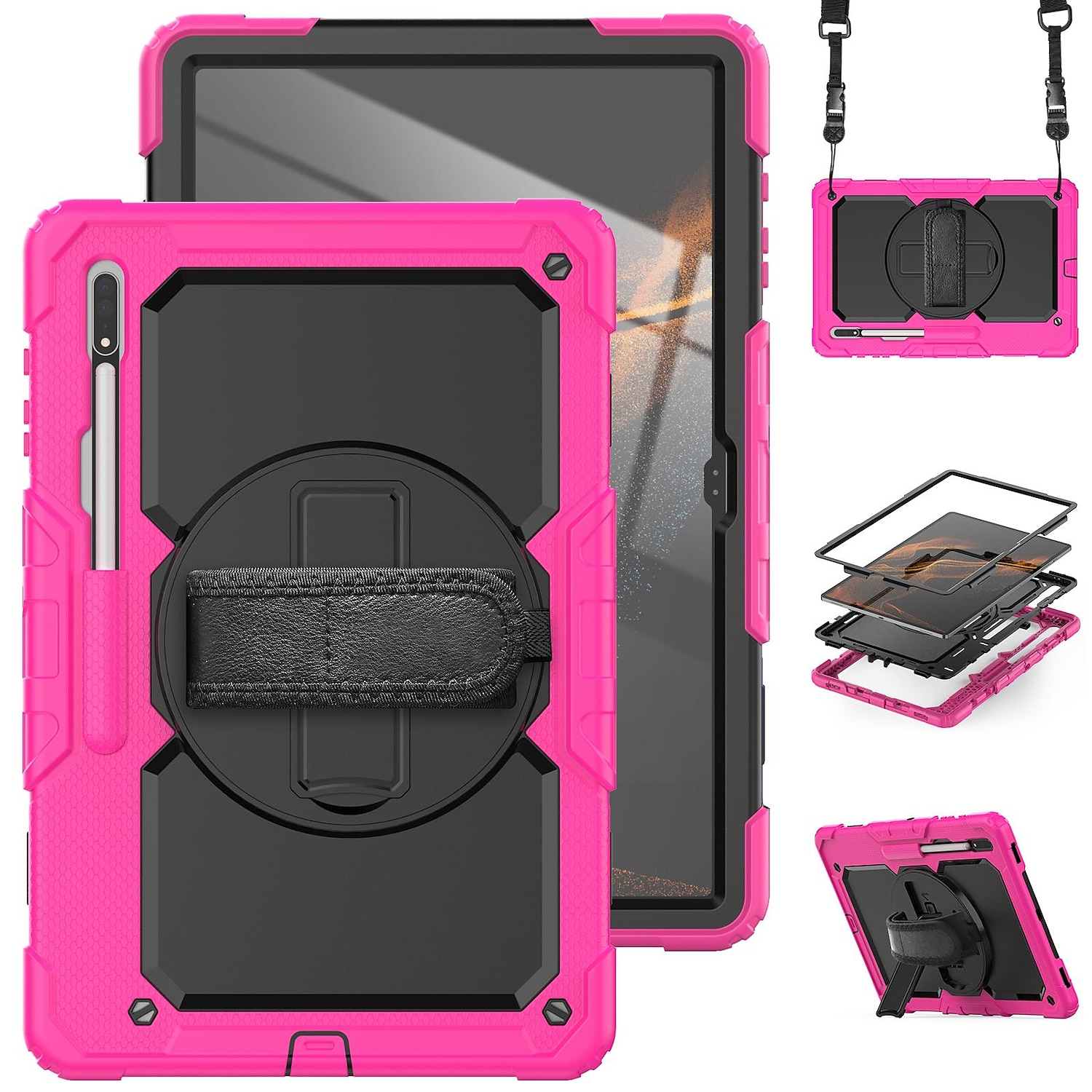Tablet Case Cover For Samsung Galaxy Tab S8 S7 S6 A8 A7 A Ultra Plus FE Lite 14.6" 12.4" 11" 10.5" 10.4" 8.7" 8.0" 2022 2021 2020 2019 Portable with Stand Pencil Holder Solid Colored PC 2025 - $33.99 –P14