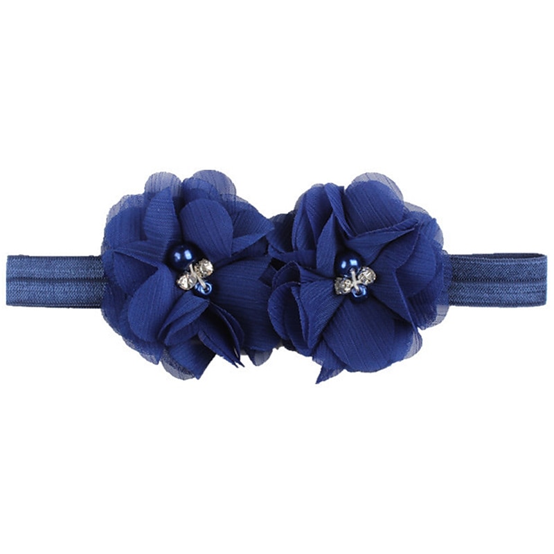 Kids / Toddler Girls' Fashion Baby Headband Two Hand-Stitched Chiffon Rhinestone Floral Headband Children's Flower Headband Hair Accessories 2026 - $2.99 –P6