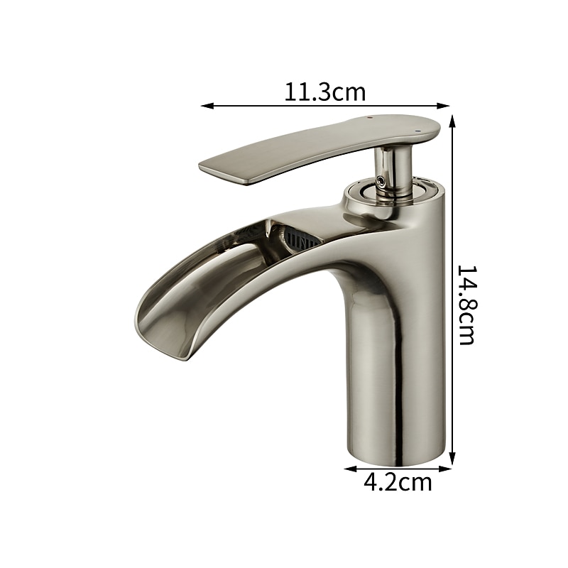 Bathroom Sink Faucet - Waterfall Electroplated Centerset Single Handle One HoleBath Taps 2025 - $97.99 –P1