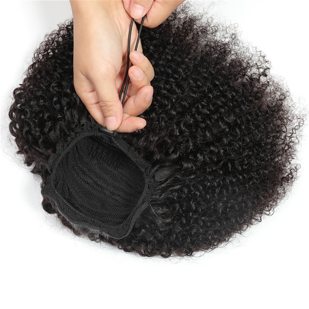 cheveux humains cordon queue de cheval pour les femmes noires 8a brésilienne vierge afro crépus bouclés 4b-4c perruque clip en queue de cheval extension une pièce de cheveux humains pièces naturel de 2025 ? $48.99 –P8