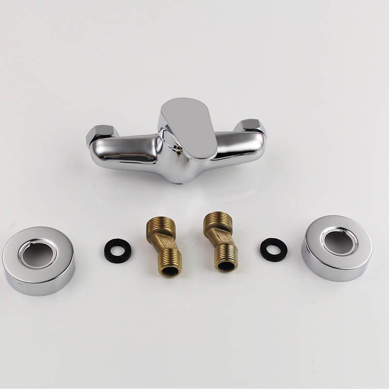 Brass Shower System Faucet Combo Set, Wall Mounted Tub and Bath Shower Mixer Taps Chrome Shower Ceramic Valve with Hot and Cold Water 2025 - $105.99 –P3