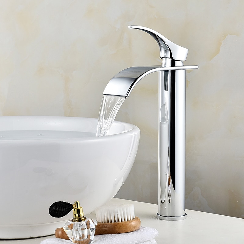 Rubinetto Lavandino Bagno Moderno Monocomando Cromato A Cascata In Acciaio Inox Rubinetto Bagno Moderno Regolabile Per Acqua Fredda E Calda Argento del 2025 a $97.99 –P4