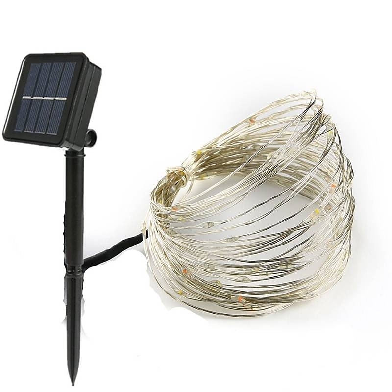 elegant bryllupsfestmottakelse 20m 200led solcellelamper med eventyrlys - kobbertråd utendørs hage, terrassedekorasjon med 8 moduser vanntett for bursdag og ferie 2025 - $16.49 –P9