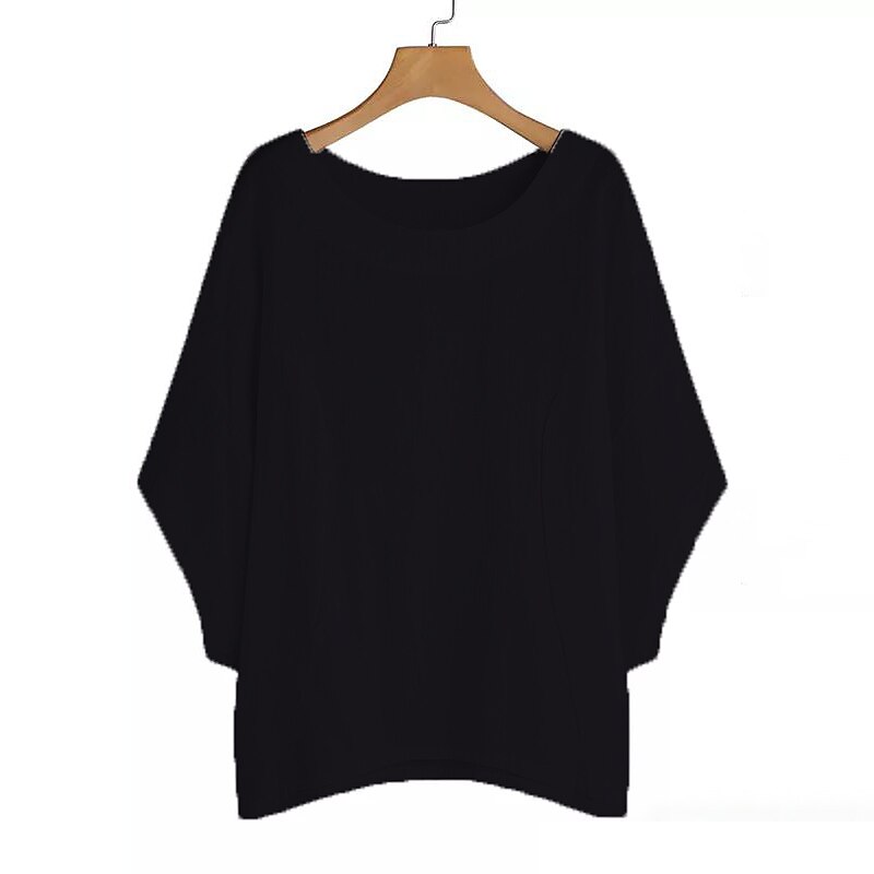 Women's Plus Size Tops Blouse T shirt Plain Asymmetric Short ...