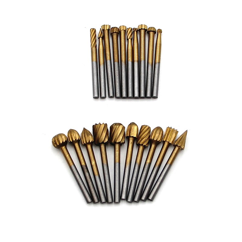 20 PC Set Of 3mm Electric Grinding High Speed Steel Woodworking Small Rotary File Engraving DIY Grinding Head Milling Cutter Set Accessories 2025 - $18.99 –P1