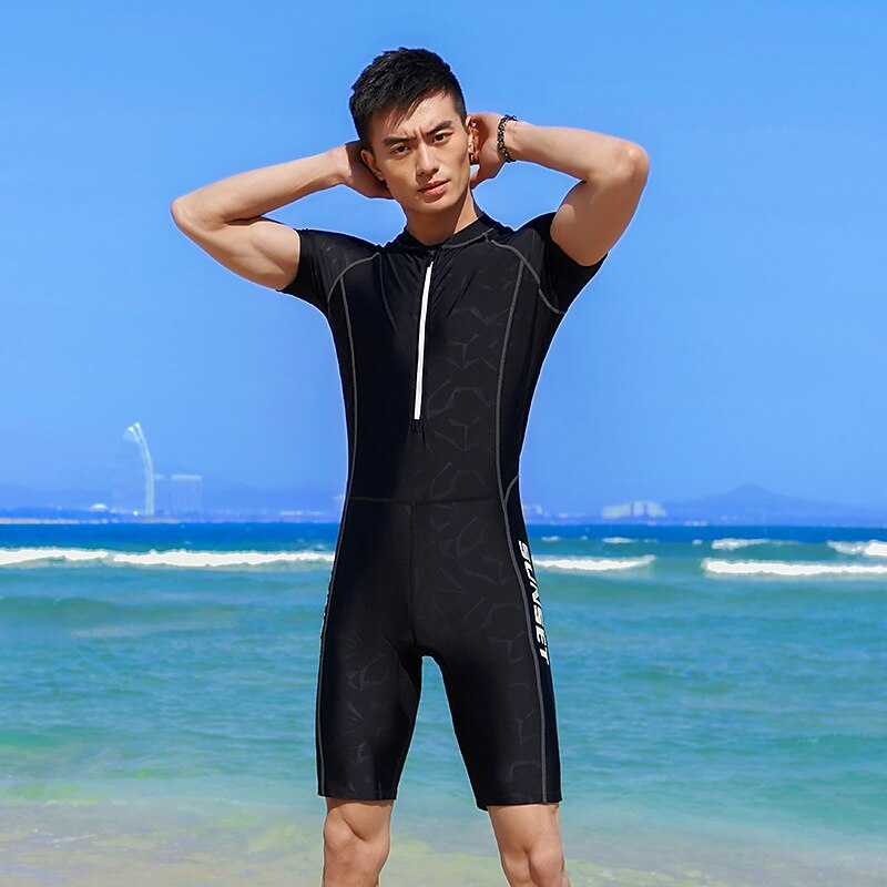 Men's Swimsuit Short Sleeve Rash Guards Quick Dry Snorkeling Surfing Sun  Shirt