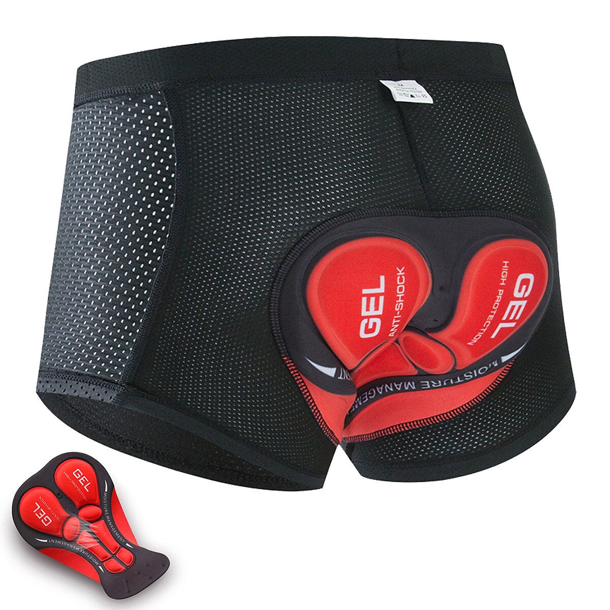 Herr Undershorts till cykling Cykelunderkläder Cykelshorts Cykel Herr Boxer Bergscykling Vägcykling sporter Rand 3D Tablett Cykel Andningsfunktion Fuktabsorberande Svart Röd Polyester Elastan Kläder 2025 - $19.99 –P4