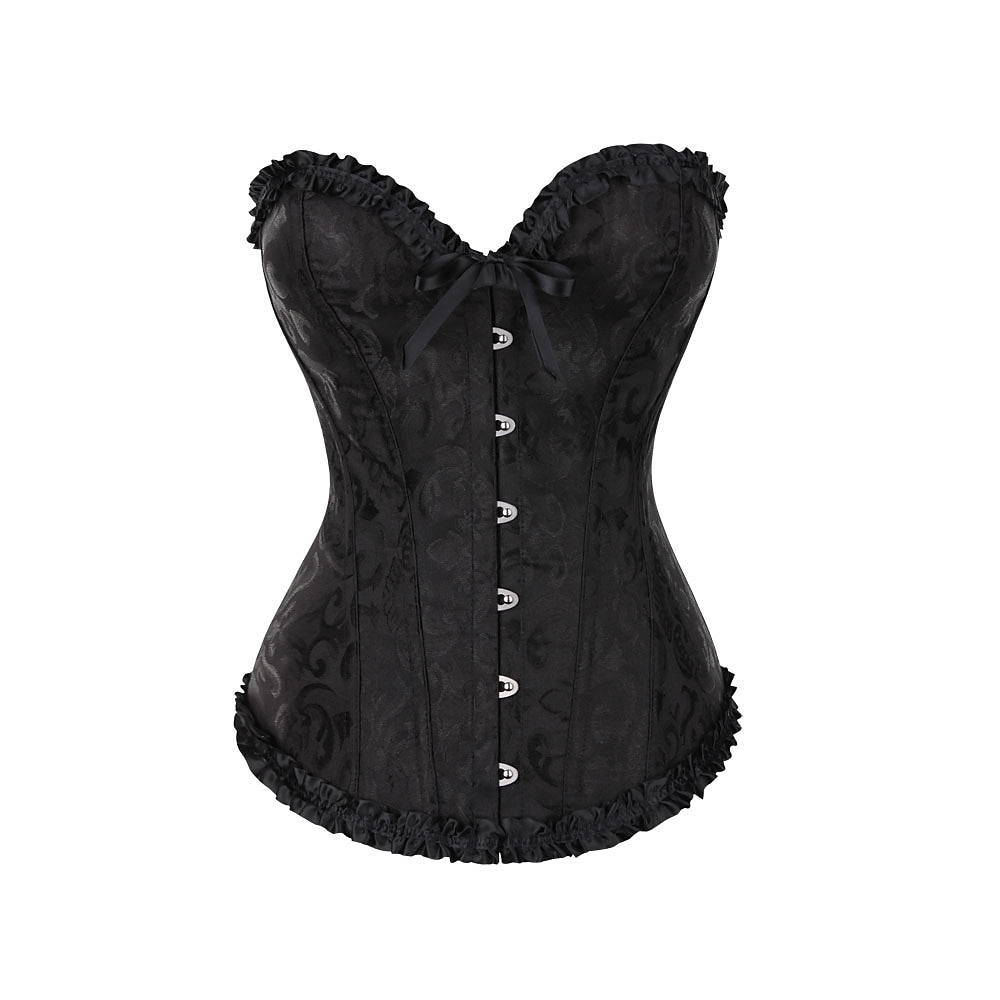 Rococo Overbuste korset Gemaskerd Bal Hoog korset Cosplay Grote maten Dames Buikcontrole Push-up Jacquard Grote maten Maskerade Feest Carnaval van Venetië Volwassenen Korset 2025 - $27.99 –P10