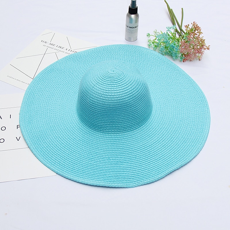 Klobouk Kentucky Derby Klobouky Sláma Slamák Sluneční klobouk Ležérní Dovolená Plážové Elegantní Retro styl S Sklady Čistá Barva Přílba Pokrývky Hlavy 2025 - $23.99 –P6