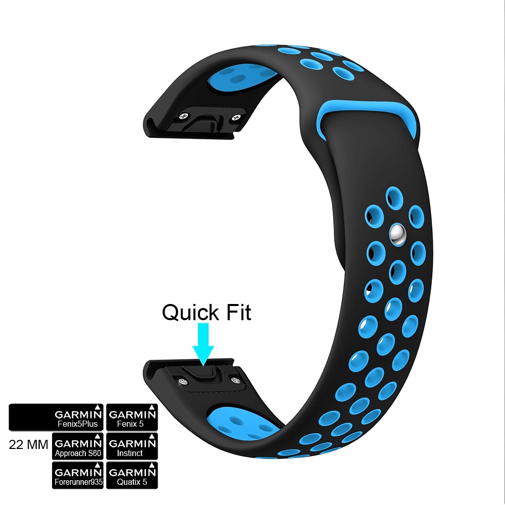 Watch Band for Garmin Marq Descent G1 Fenix 7/6/5 Plus Pro Sapphire Solar Forerunner 955/945/935/745 Solar Approach S62 / S60 Silicone Replacement  Strap Quick Fit 22mm Breathable Sport Band Wristband 2026 - $16.99 –P12
