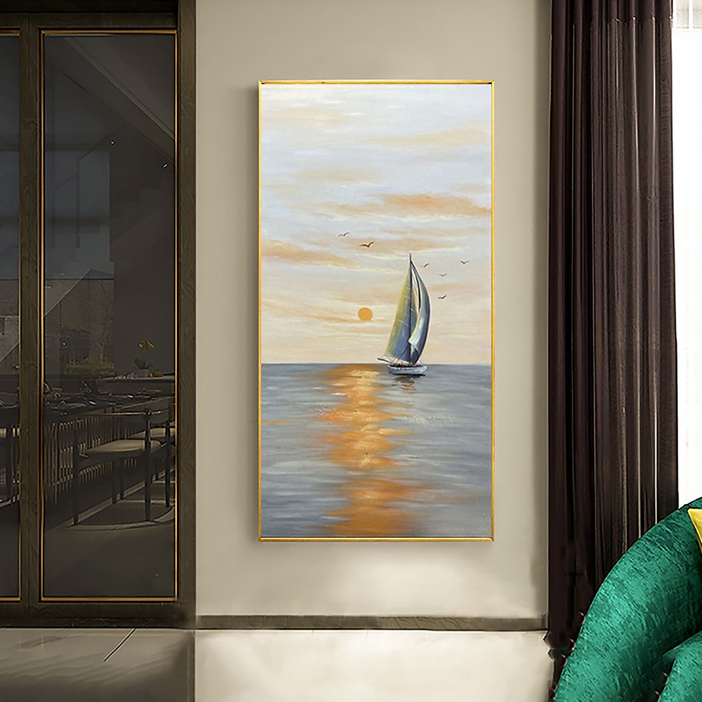 هانغ رسمت النفط الطلاء رسمت باليد عمودي مناظر طبيعية الحديث بدون إطار داخلي 2026 - $108.99 –P3