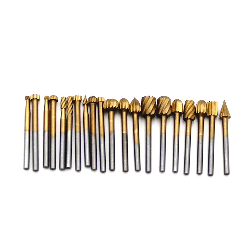 20 PC Set Of 3mm Electric Grinding High Speed Steel Woodworking Small Rotary File Engraving DIY Grinding Head Milling Cutter Set Accessories 2025 - $18.99 –P3