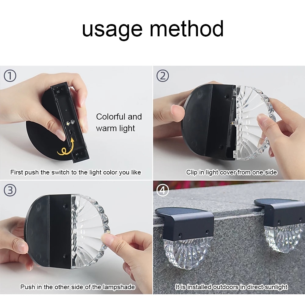 2/4pcs Solar Fence Lights  Outdoor Deck Lights Warm White Waterproof RGB 2 Modes Garden Lights Villa Patio Decoration Landscape Fence Stair Lights 2026 - $37.99 –P16