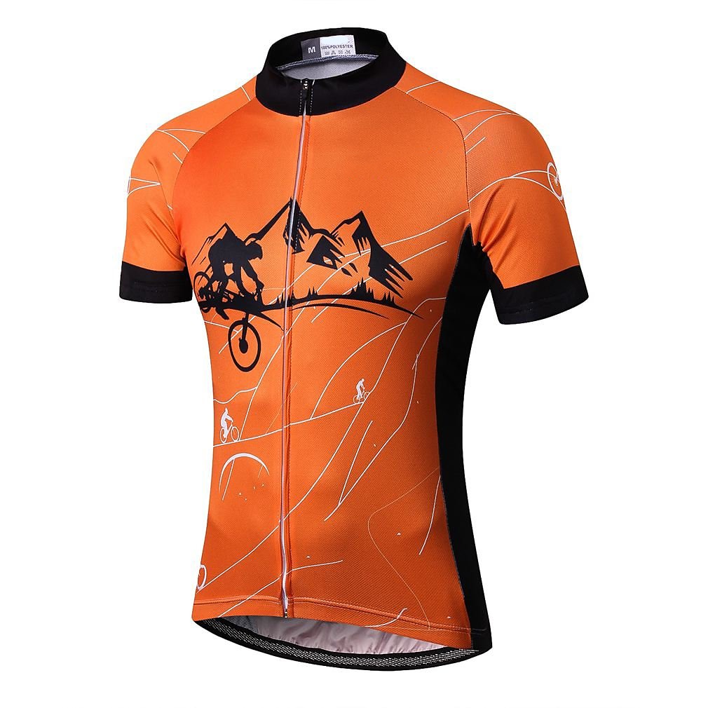 21Grams Voor heren Wielrenshirt Korte mouw Fietsen Kleding Bovenlichaam met 3 achterzakken Bergracen Wegwielrennen Ademend Zacht Sneldrogend Achterzak Zwart Wit Geel Regenboog Polyester Sport Kleding 2025 - $28.99 –P7