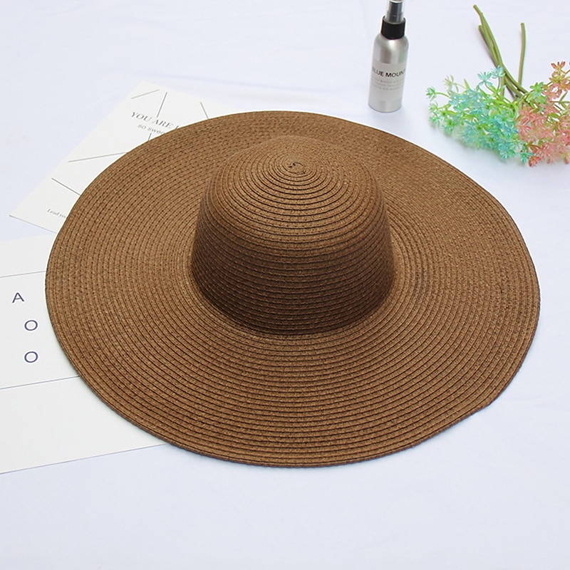 Klobouk Kentucky Derby Klobouky Sláma Slamák Sluneční klobouk Ležérní Dovolená Plážové Elegantní Retro styl S Sklady Čistá Barva Přílba Pokrývky Hlavy 2025 - $23.99 –P8