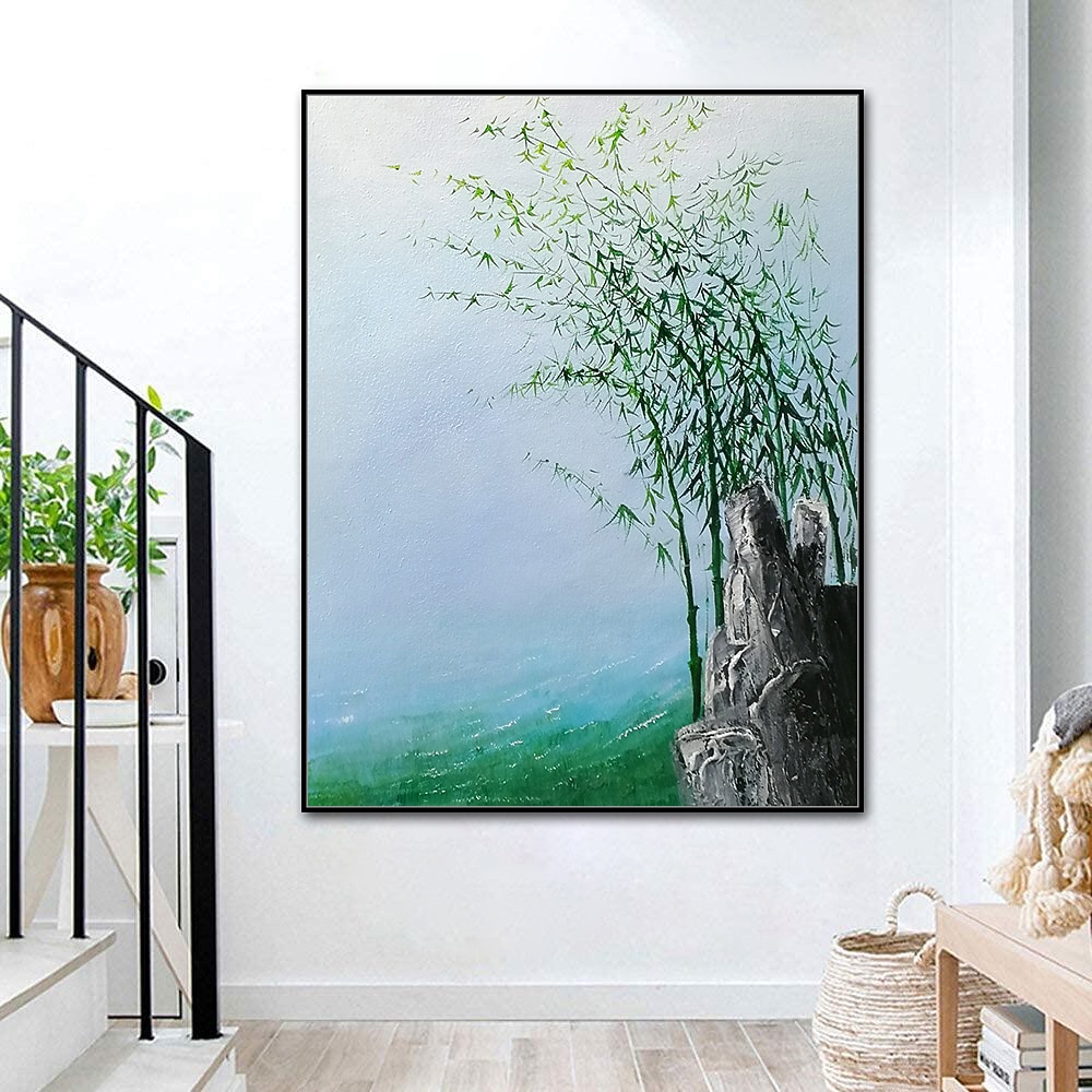 هانغ رسمت النفط الطلاء رسمت باليد عمودي مناظر طبيعية الأزهار / النباتية معاصر الحديث بدون إطار داخلي 2026 - $99.99 –P1