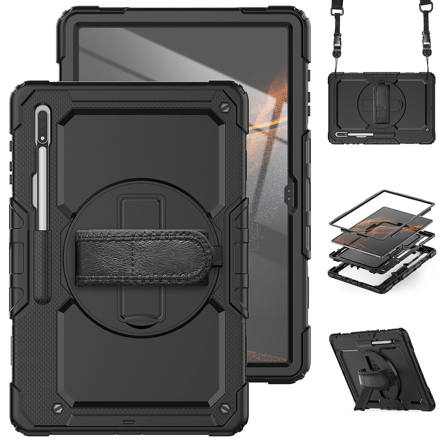 Tablet Case Cover For Samsung Galaxy Tab S8 S7 S6 A8 A7 A Ultra Plus FE Lite 14.6" 12.4" 11" 10.5" 10.4" 8.7" 8.0" 2022 2021 2020 2019 Portable with Stand Pencil Holder Solid Colored PC 2025 - $33.99 –P7