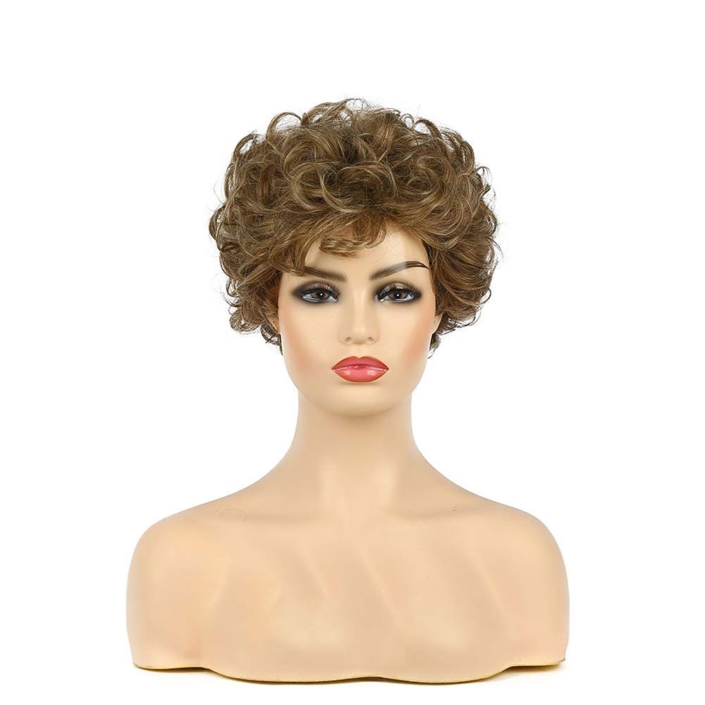 perruques brunes blondes ondulées courtes bouclées pour les femmes remplacement de cheveux synthétiques d'aspect naturel wi de 2025 ? $30.99 –P2