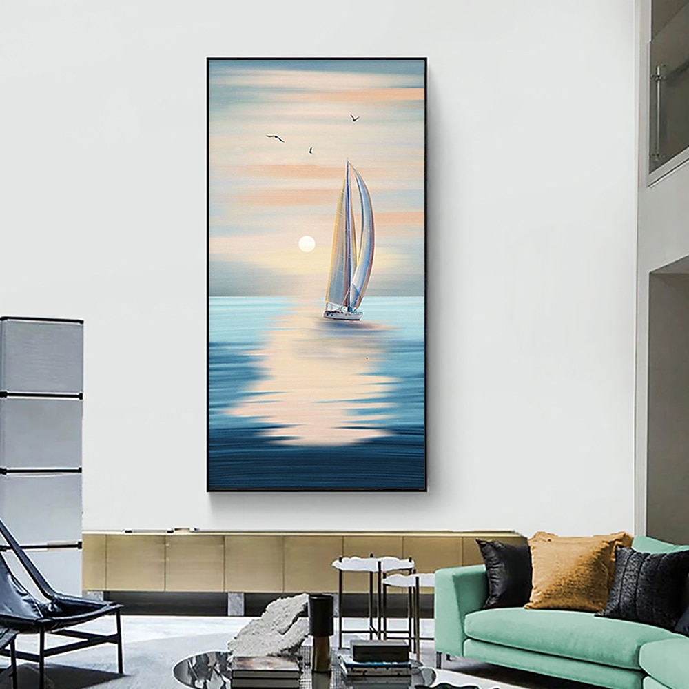 هانغ رسمت النفط الطلاء رسمت باليد عمودي مناظر طبيعية الحديث بدون إطار داخلي 2026 - $92.99 –P3
