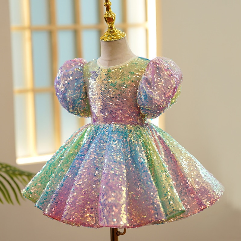 Girls' 3D colour Dress Short Sleeve Summer Spring Wedding Party Cute Princess Kids 3-12 Years A Line Dress Tulle Dress Maxi Regular Fit 2025 - $89.99 –P8