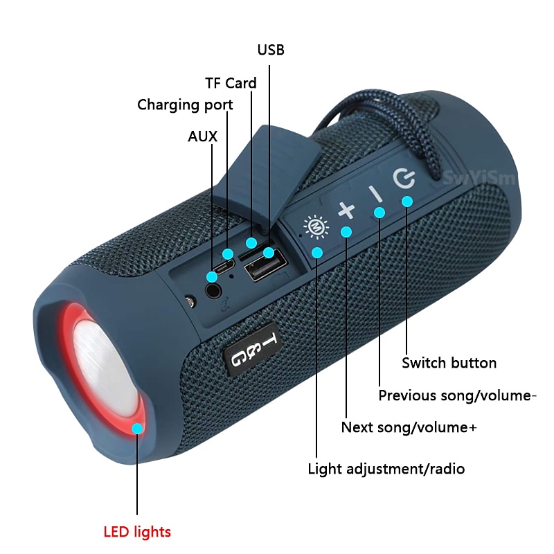 TG227 Bluetooth-динамик Bluetooth На открытом воздухе Стереозвук Беспроводные колонки Динамик Назначение Мобильный телефон 2025 - $32.99 –P8