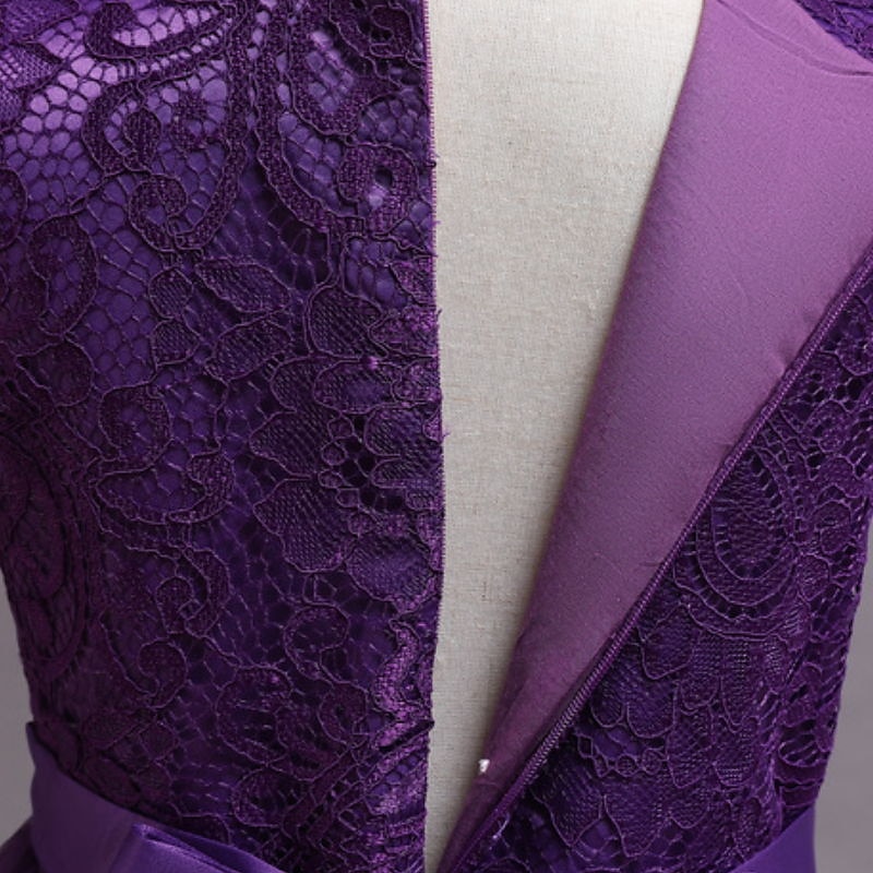 Infantil Pouco Para Meninas Vestido Floral Tecido Vestido A Line Festa Espetáculo Com Transparência Laço Branco Roxo Vinho Assimétrico Sem Manga Princesa Doce Vestidos Primavera Verão Normal 3-12 anos de 2025 por $65.99 –P6