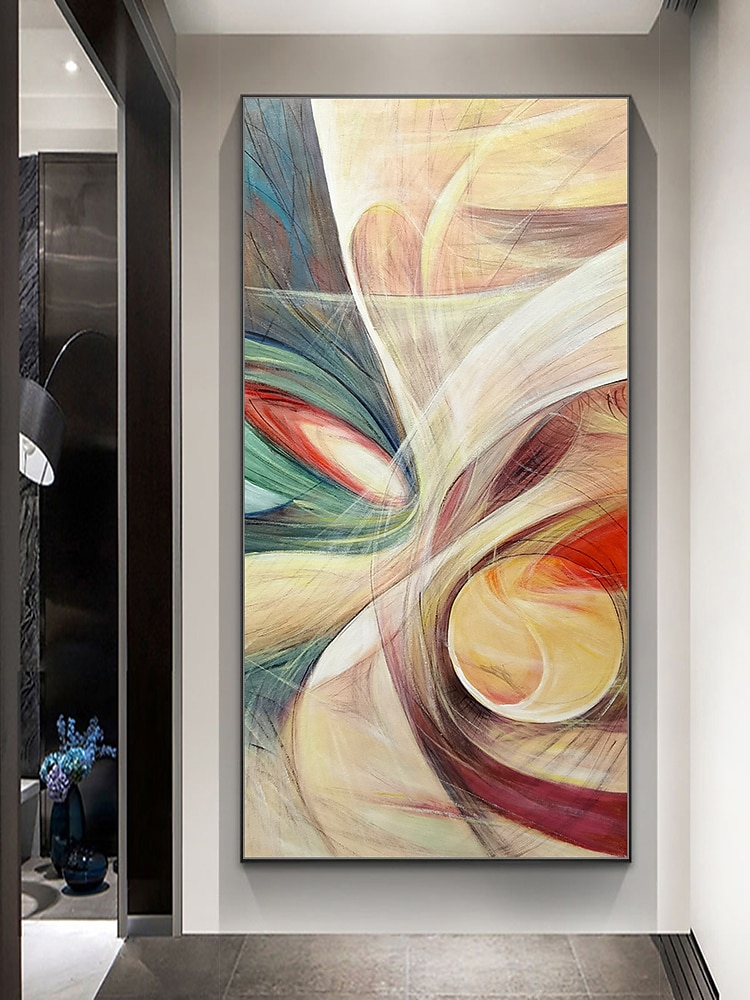 Peinture à l'huile Hang-peint Peint à la main Verticale Abstrait contemporain Moderne Toile roulée (sans cadre) de 2025 ? $100.99 –P5