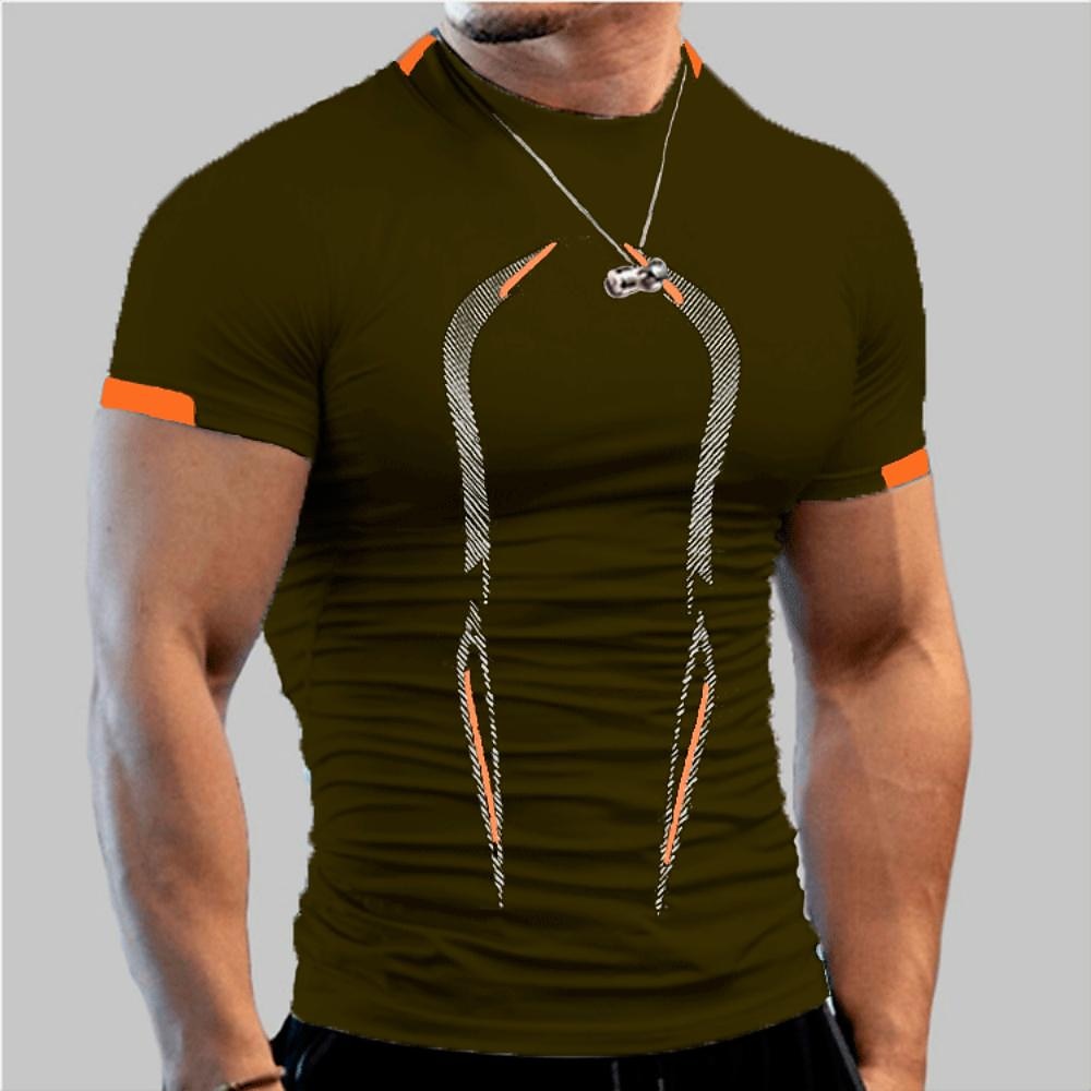 Men's Compression Shirt Running Shirt Short Sleeve Tee Tshirt Athletic Athleisure Summer Breathable Moisture Wicking Soft Fitness Running Walking Sportswear Activewear Solid Colored Dark Grey Black 2025 - $12.99 –P14