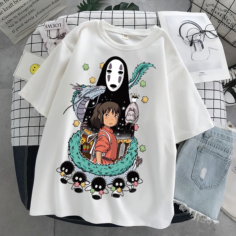 Spirited Away T-shirt Anime Cartoon Anime Harajuku Graphic Street Style For Couple's Men's Women's Adults' Masquerade Back To School Hot Stamping Casual Daily 2025 - $20.99 –P1