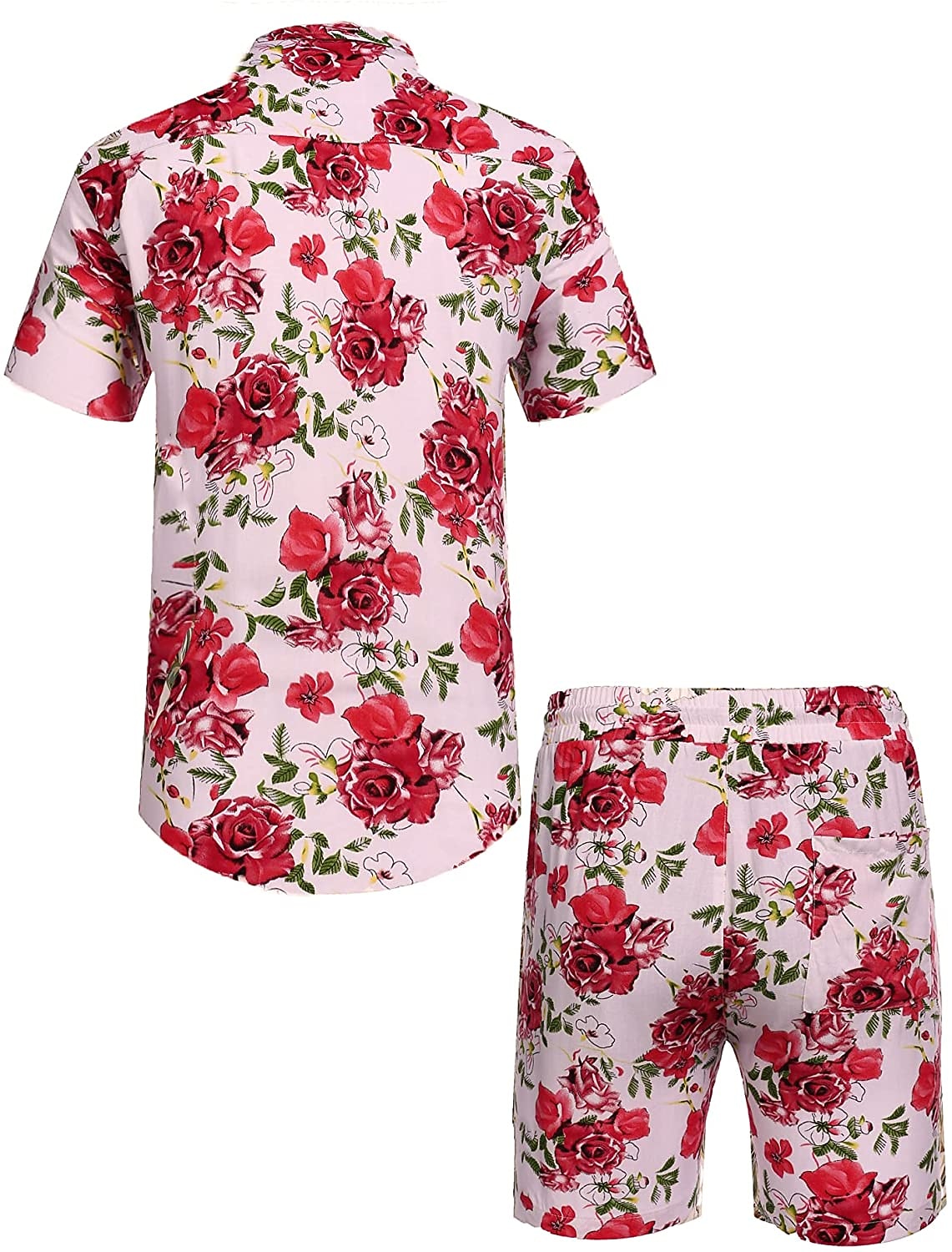 Men's Floral Graphic Tropical Flowers 2pcs Shirts Sets Summer Hawaiian Shirt Short Sleeve Short Pants Turndown Designer Beach Vacation Casual Daily 3D Summer Silver Red / White Green / Black 2025 - $34.99 –P6