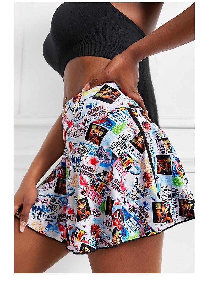 Women's Tennis Skirts Yoga Skirt 2 in 1 Lightweight Yoga Fitness Pilates Skort Pink Blue Purple Sports Activewear Stretchy Slim 2025 - $22.99 –P7