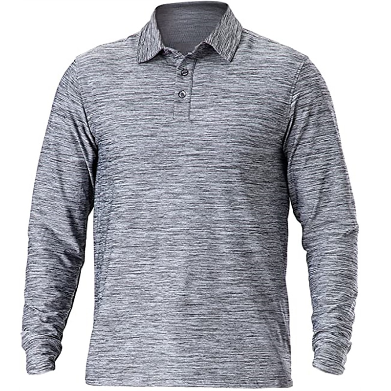 Herre POLO T-skjorte Golf skjorte Avslappet Daglig Polokrage Klassisk Langermet Sport Mote Helfarge Knapp foran Knapp ned Vår & Vinter Normal Vin Hvit Blå Grå POLO T-skjorte 2026 - $17.99 –P2