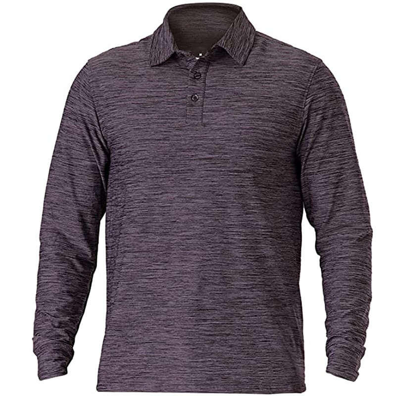 Herre POLO T-skjorte Golf skjorte Avslappet Daglig Polokrage Klassisk Langermet Sport Mote Helfarge Knapp foran Knapp ned Vår & Vinter Normal Vin Hvit Blå Grå POLO T-skjorte 2026 - $17.99 –P1