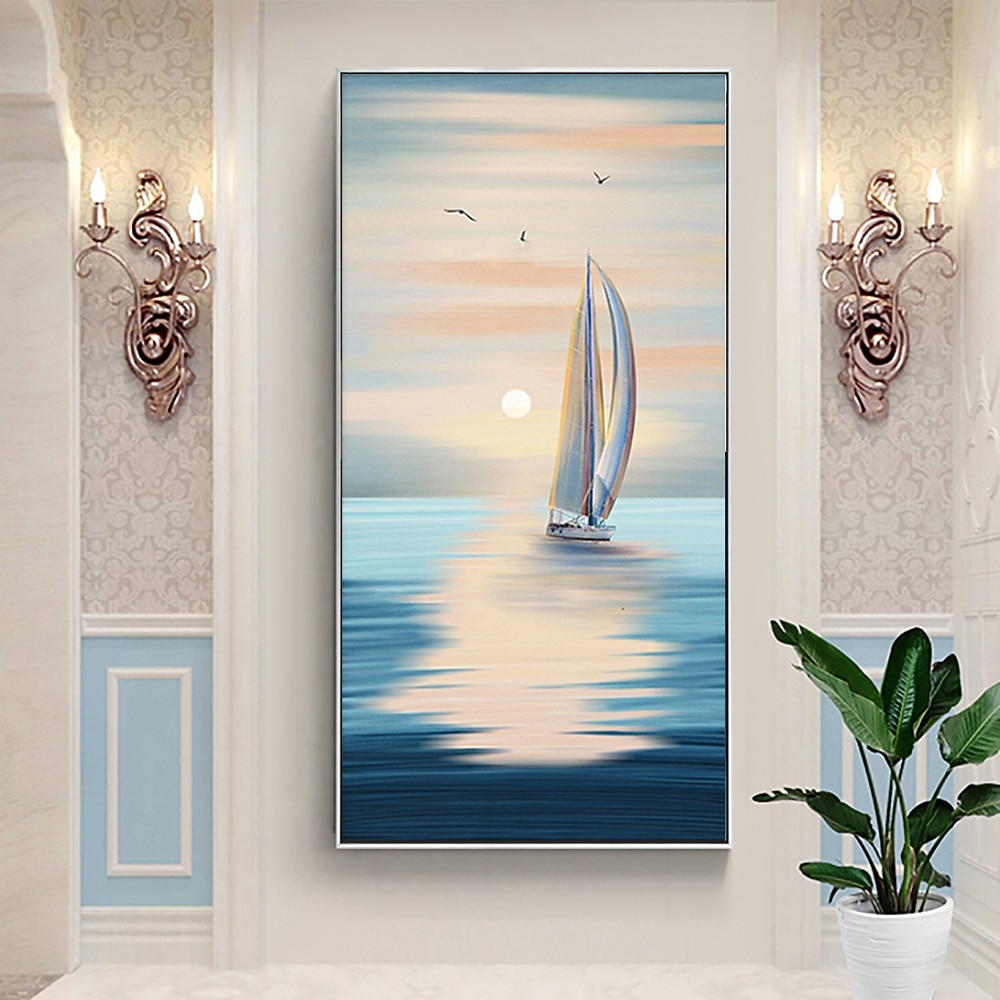 هانغ رسمت النفط الطلاء رسمت باليد عمودي مناظر طبيعية الحديث بدون إطار داخلي 2026 - $92.99 –P4